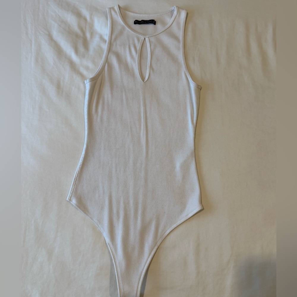 Abercrombie & Fitch White Keyhole Bodysuit